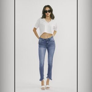 Women's Mid-Rise Blue Skinny Jeans - Nature Denim